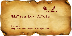 Mózsa Lukrécia névjegykártya